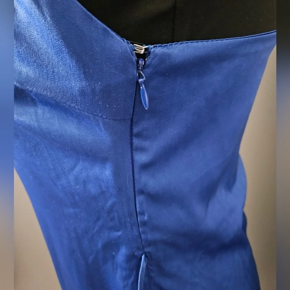 Urban Outfitters Blue Silky Maxi Dress With Side Slit - small - Picture 9 of 13